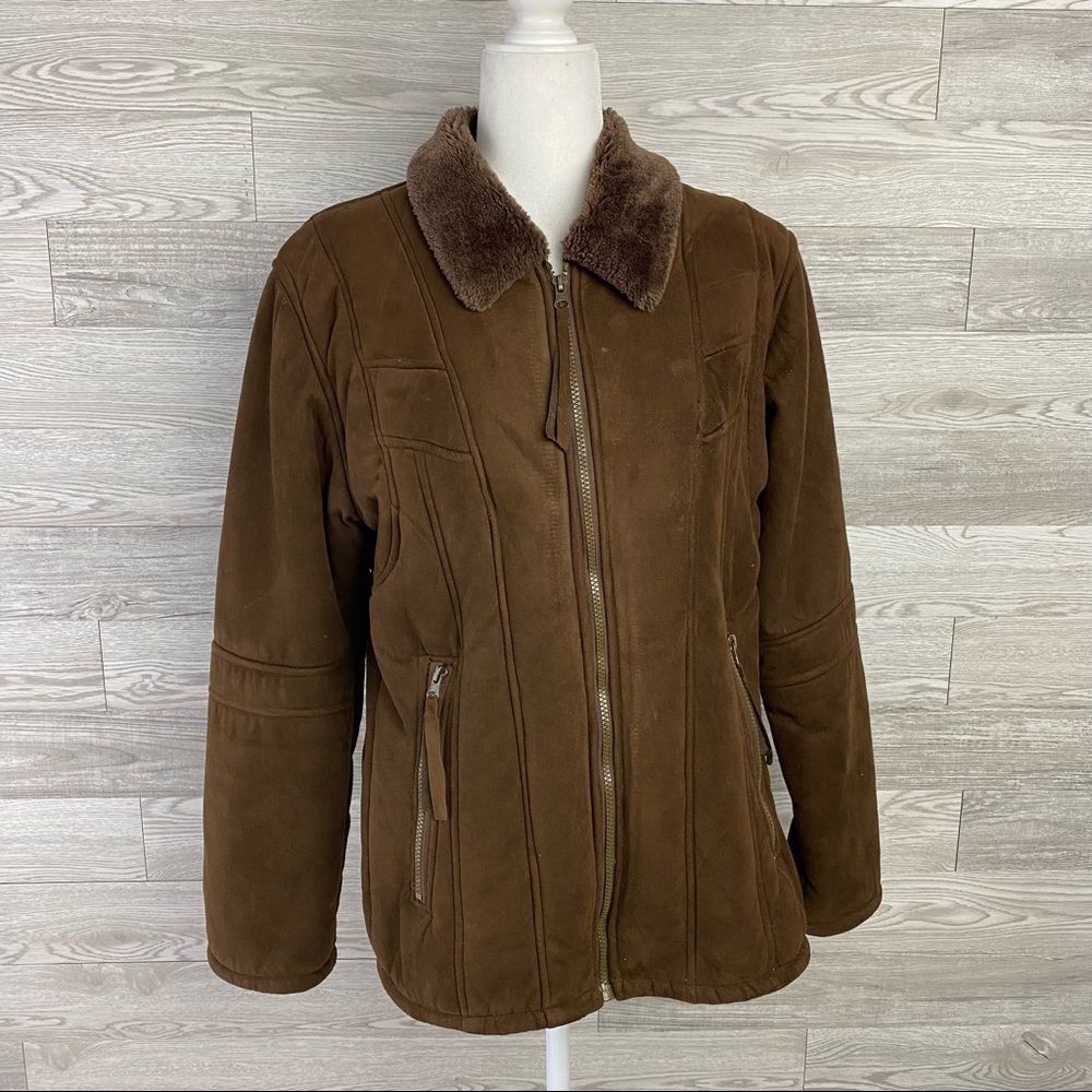 Chebella Vintage Brown Winter Zip Up Jacket Coat